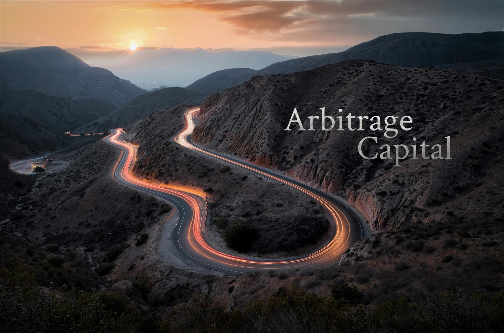 Modern escalator with Arbitrage Capital branding