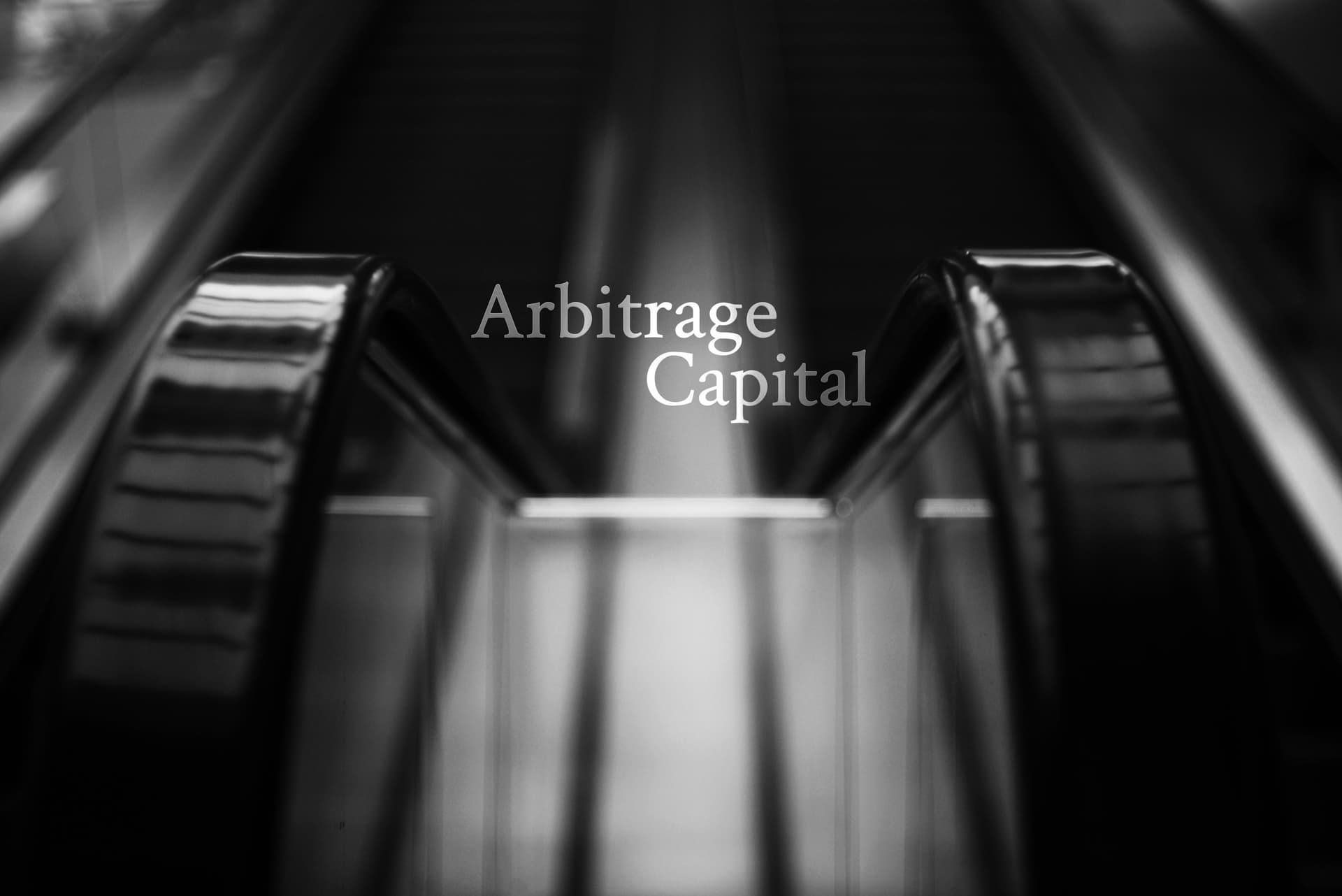 Cityscape view with Arbitrage Capital branding